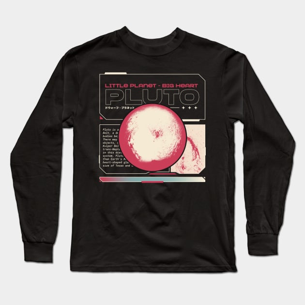 Pluto Little Planet Big Heart Long Sleeve T-Shirt by Space Cadet Tees